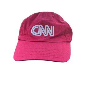 CNN Cable Channel News Network Red Adjustable Strapback Baseball Hat Cap
